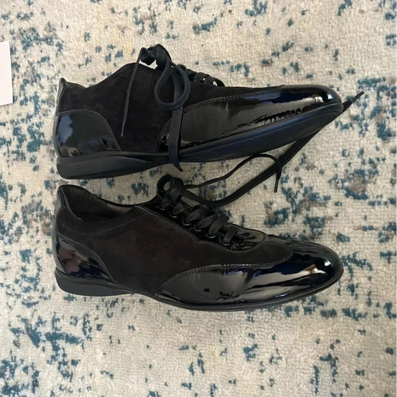 Black Leather dress sneakers hand made in Italy Cabzoleria Toscana size 40 1/2 main image 6